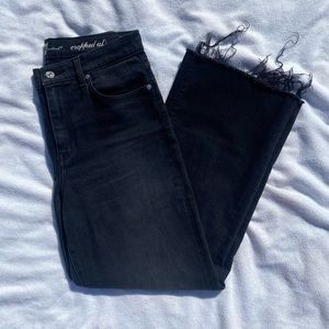 cropped Alexa raw hem black jeans